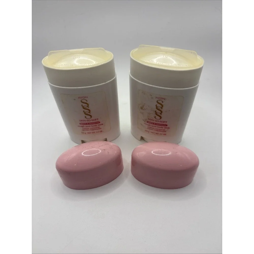 2 AVON SKIN SO SOFT Soft &SENSUAL Rough Spot Body‎ Stick 1.7 oz NEW Vintage